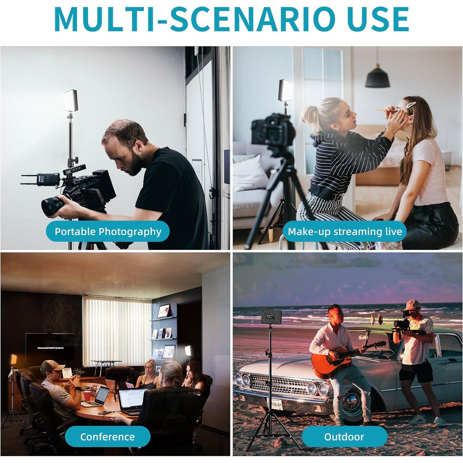 Kit de Luz LED Hagibis 2 Pcs con 18 Filtros de Color