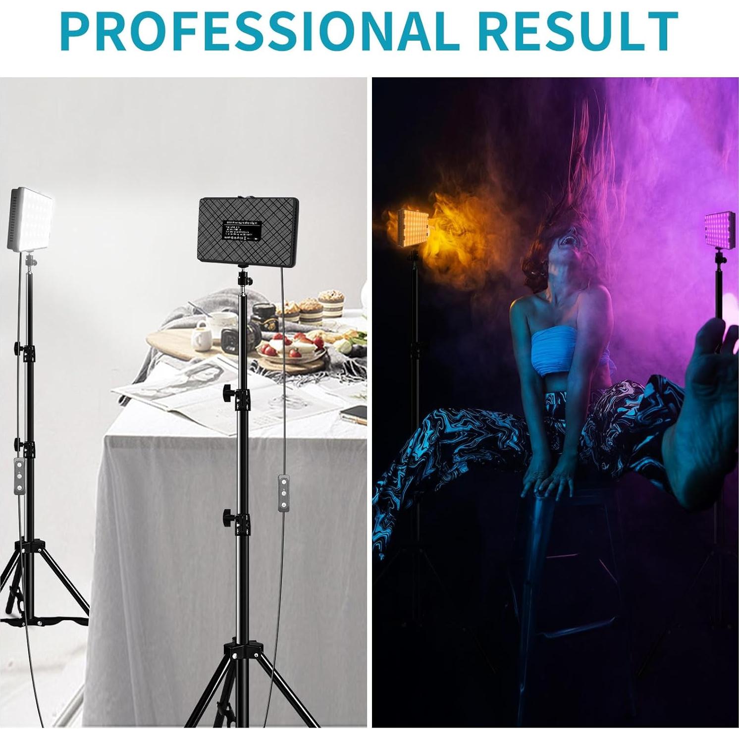 Kit de Luz LED Hagibis 2 Pcs con 18 Filtros de Color