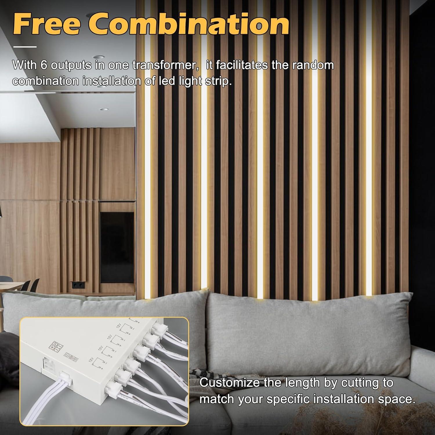 Tira LED empotrada regulable 3000K Copgge 90.16 cm con sensor táctil