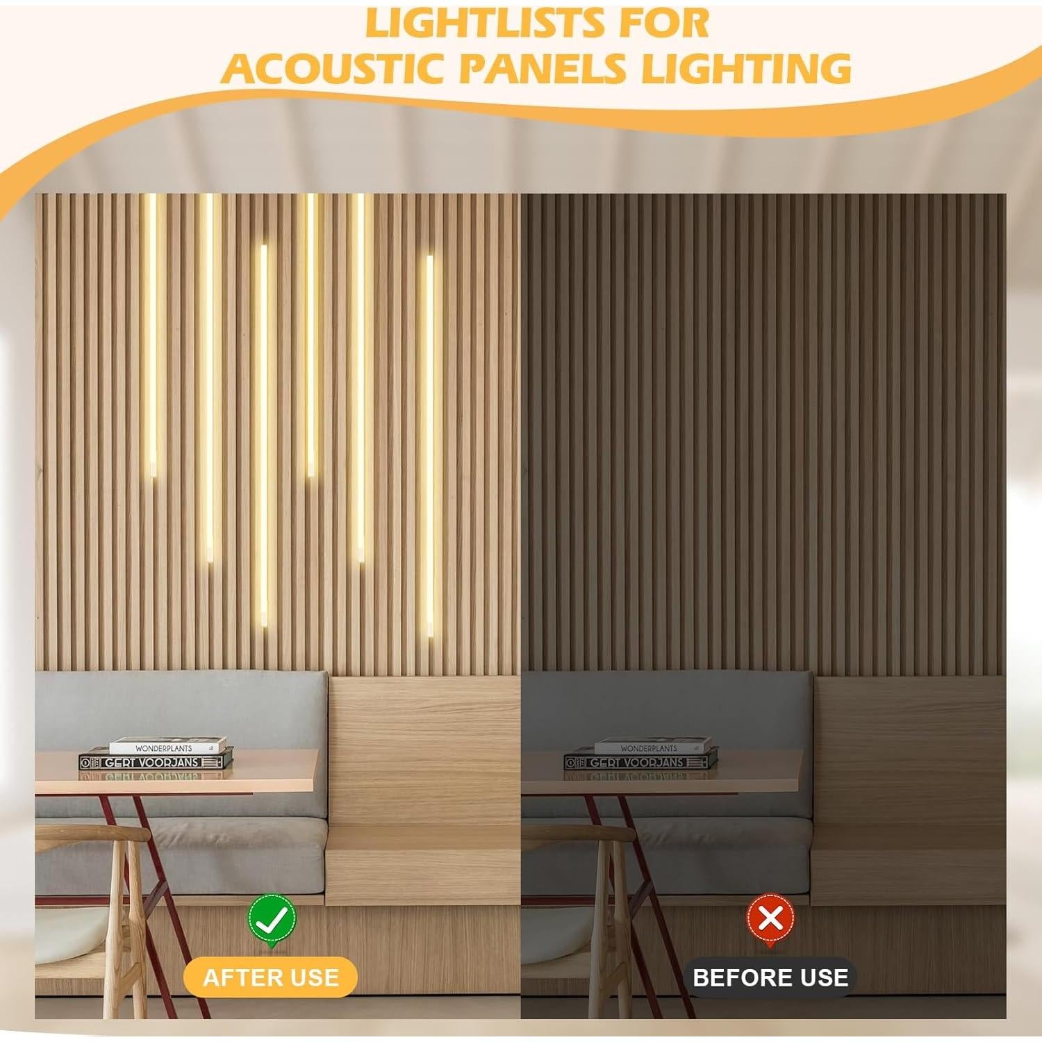 Tira LED empotrada regulable 3000K Copgge 90.16 cm con sensor táctil