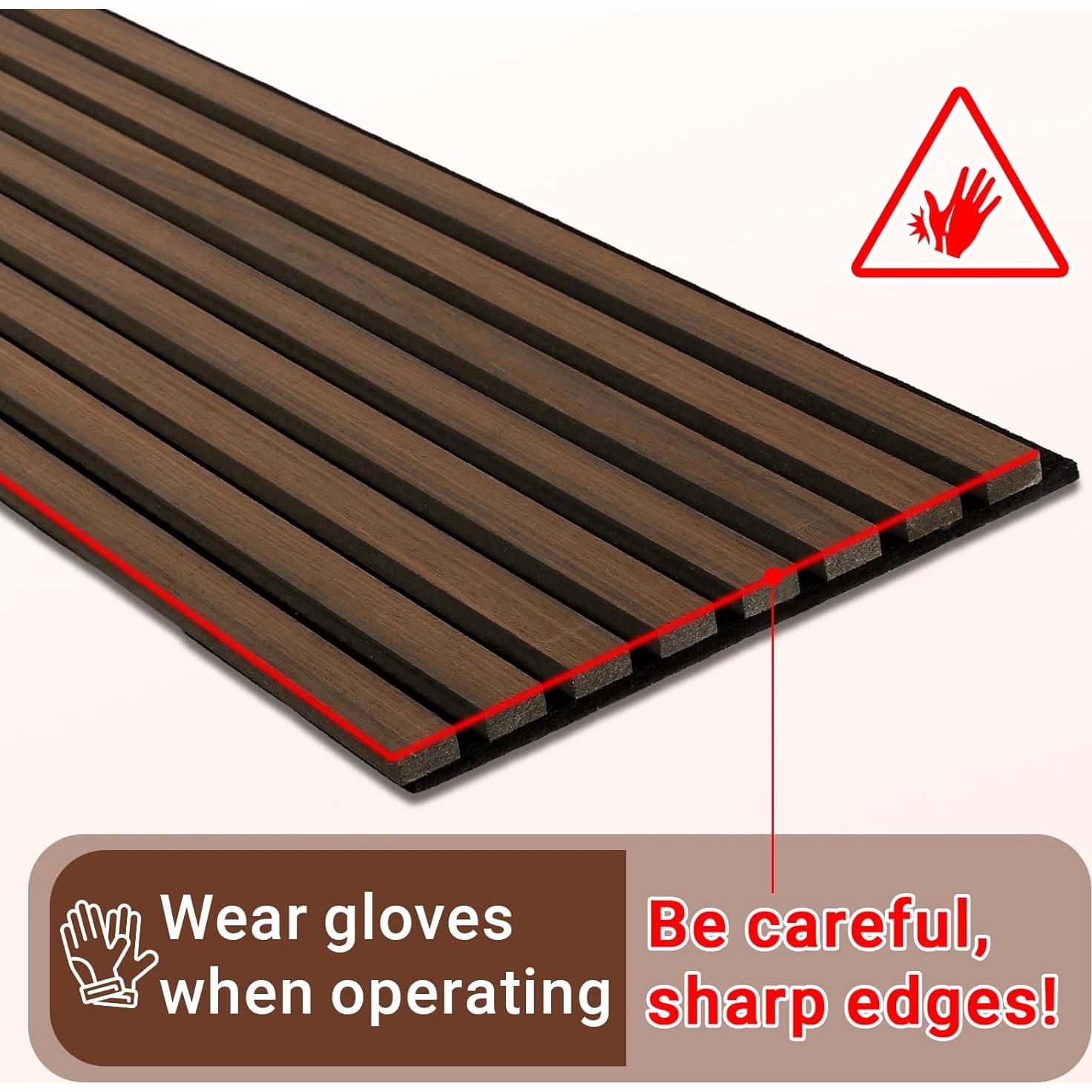 Paquete de 2 Paneles Acústicos de Madera Nogal 121.9x32.1 cm