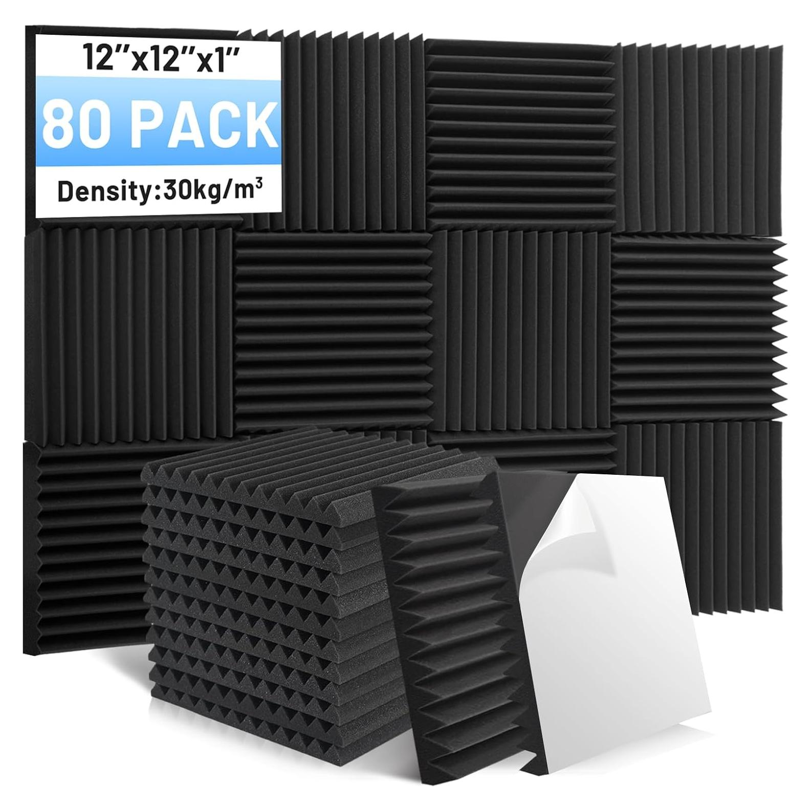 Paneles Acústicos Aislantes Focusound 80 Piezas 1" x 30.48 cm