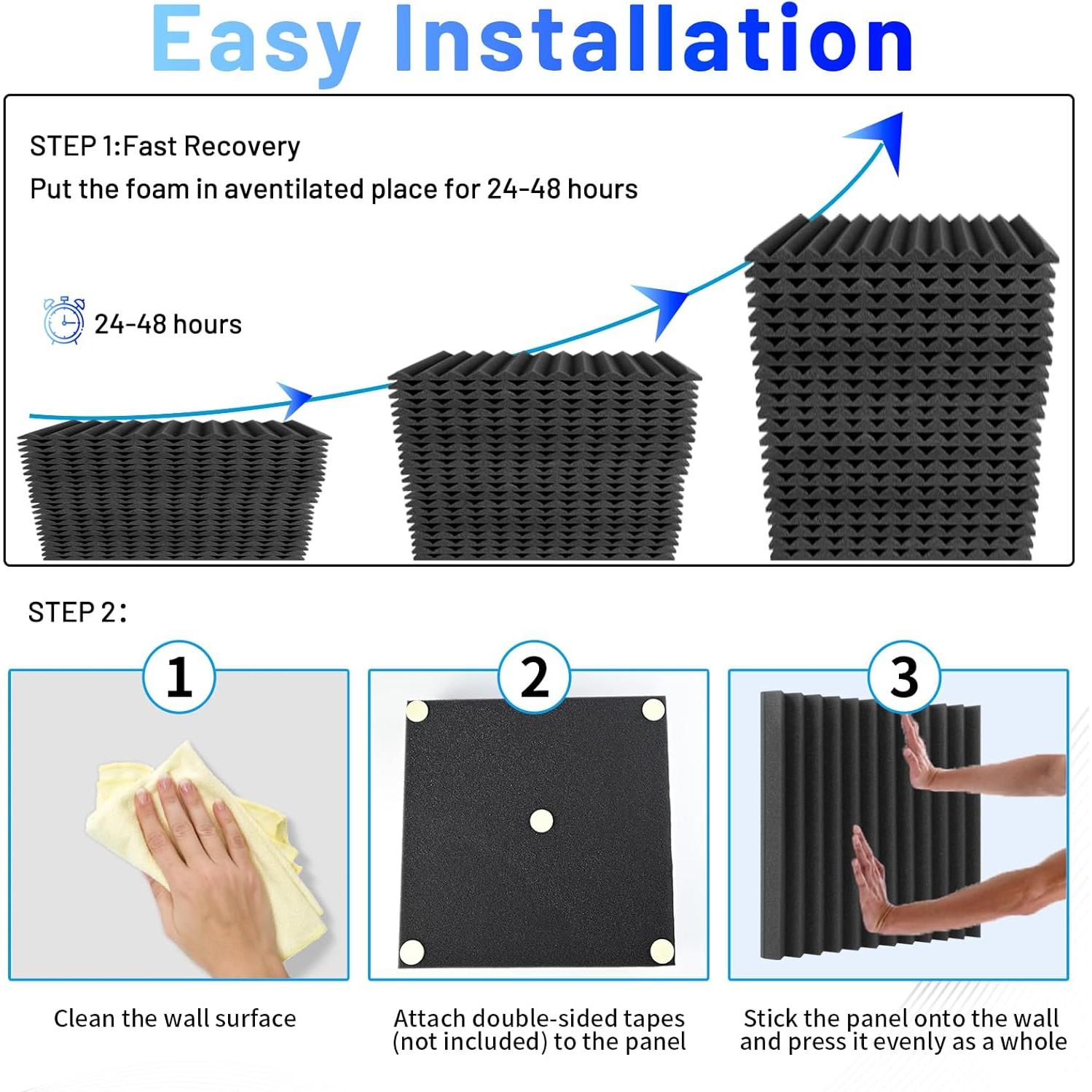 Paneles Acústicos Aislantes Focusound 80 Piezas 1" x 30.48 cm