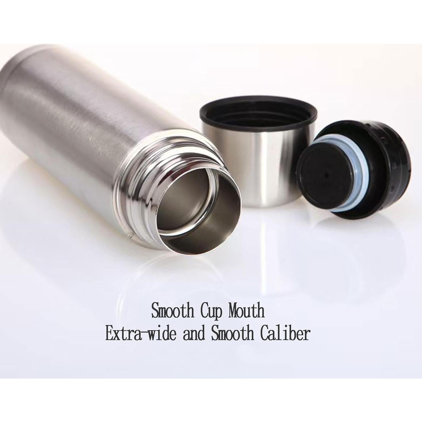 Botella Térmica FYJHLQZZ de Acero Inoxidable 500ml Plateada