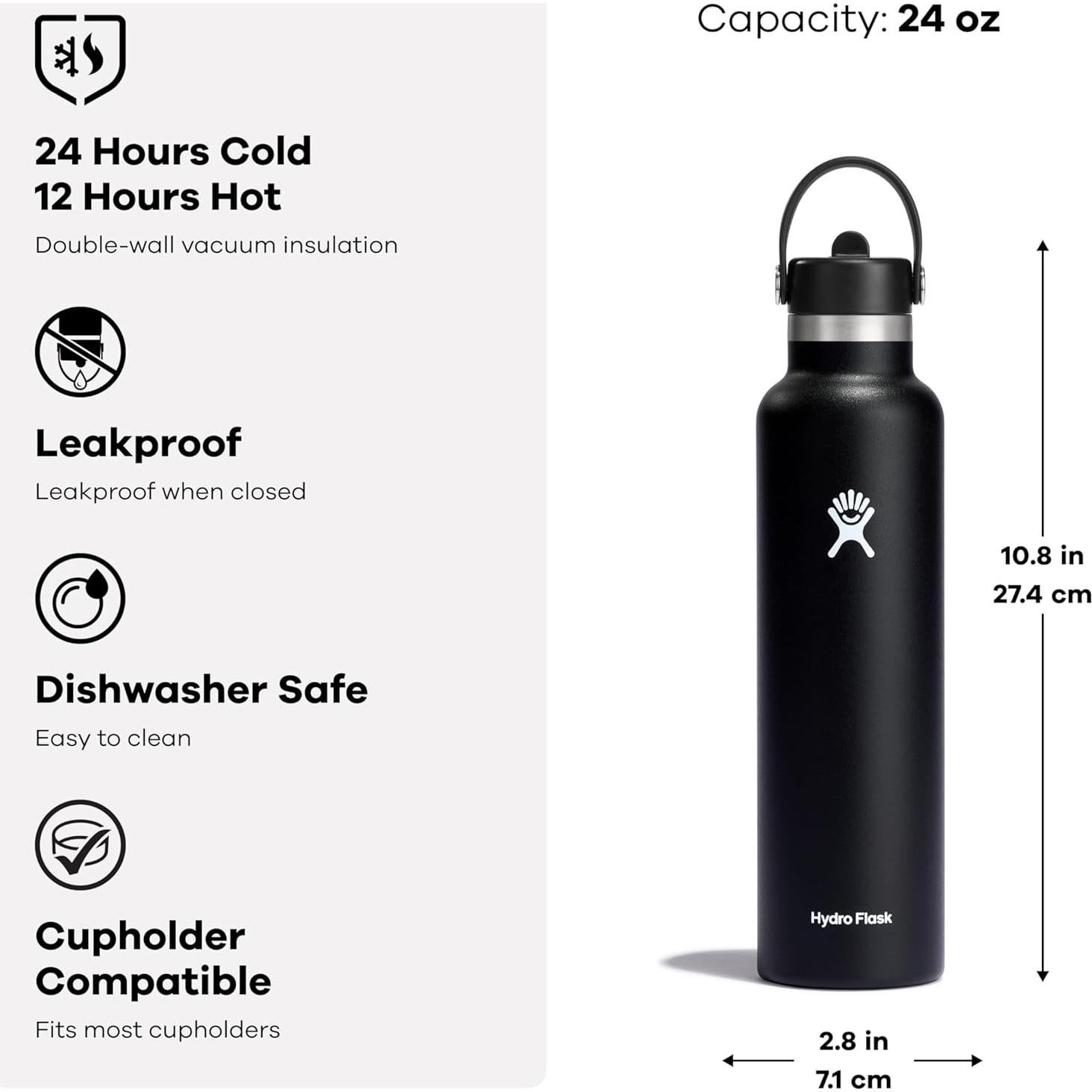Botella de Agua Hydro Flask 24 Oz Acero Inoxidable Coco