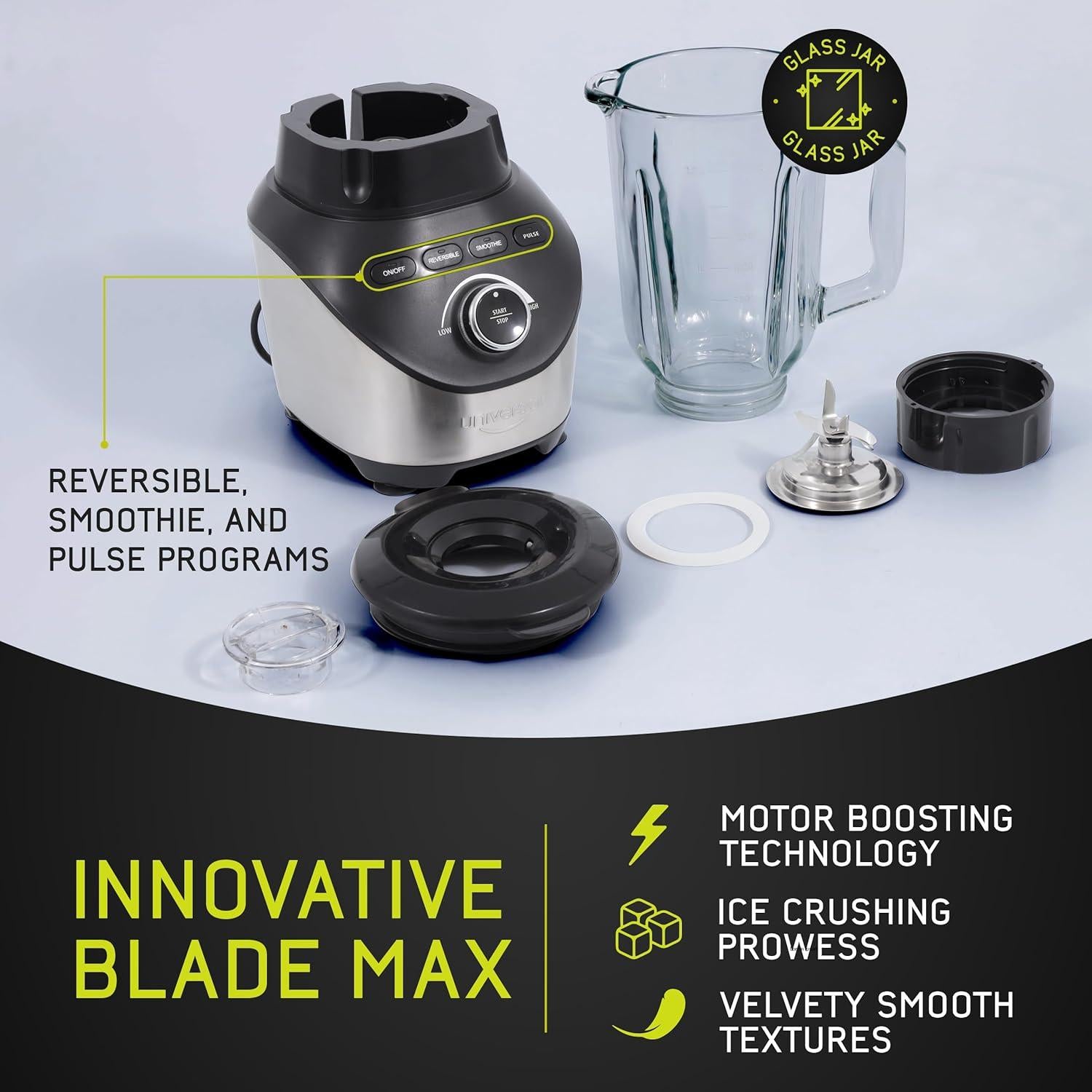 Mezclador Universal Turbo Elite Max 1500W 2.1L Jarra Vidrio