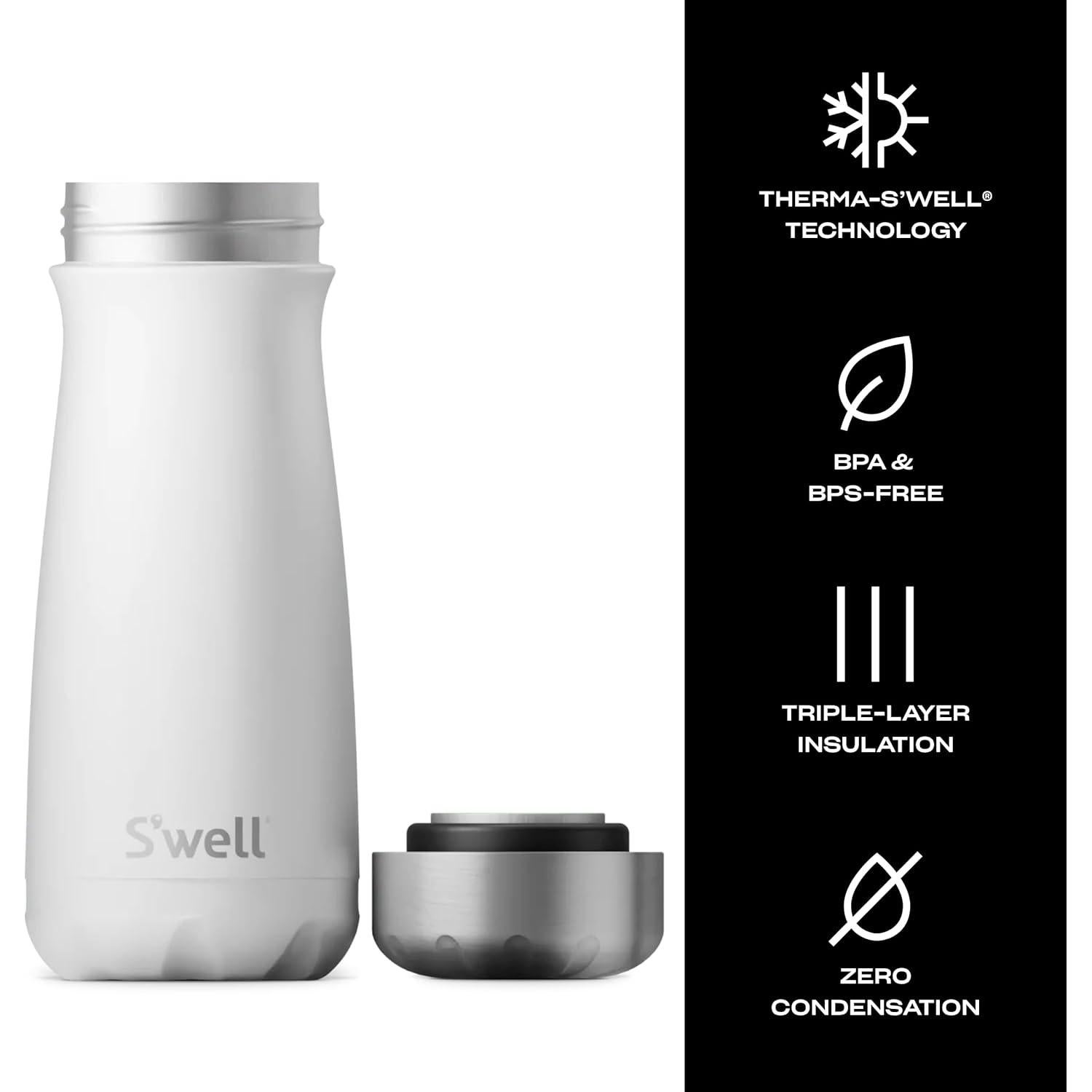 Contenedor Aislado S'well Traveler 473ml Acero Inoxidable Piedra Lunar