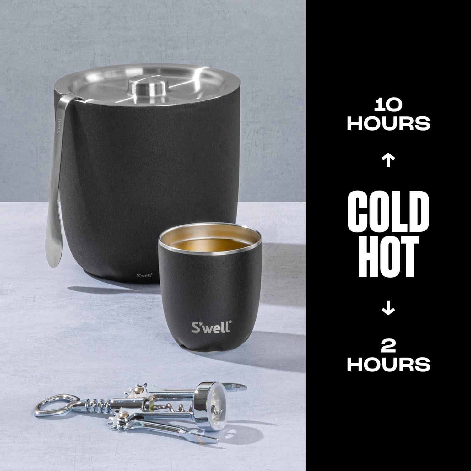 Vaso de Acero Inoxidable S'well 10oz (0.3L) Ónix Aislado