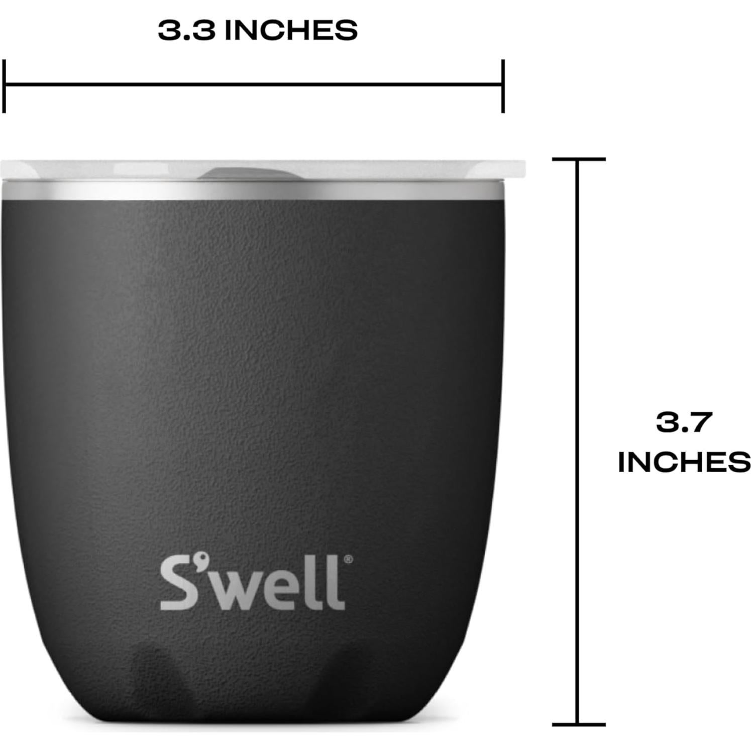 Vaso de Acero Inoxidable S'well 10oz (0.3L) Ónix Aislado