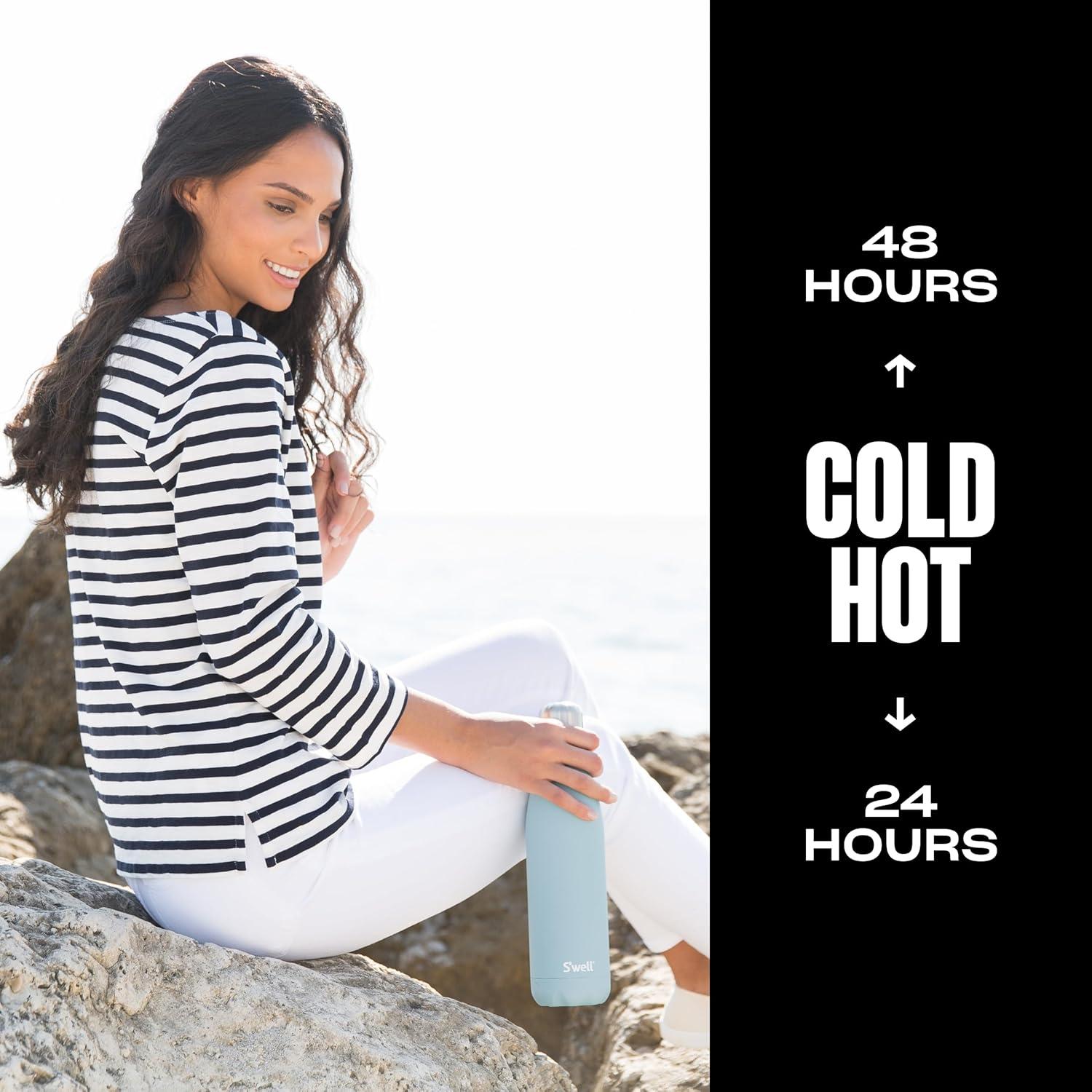 Botella de Agua S'well 25oz Acuamarina Acero Inoxidable Aislada