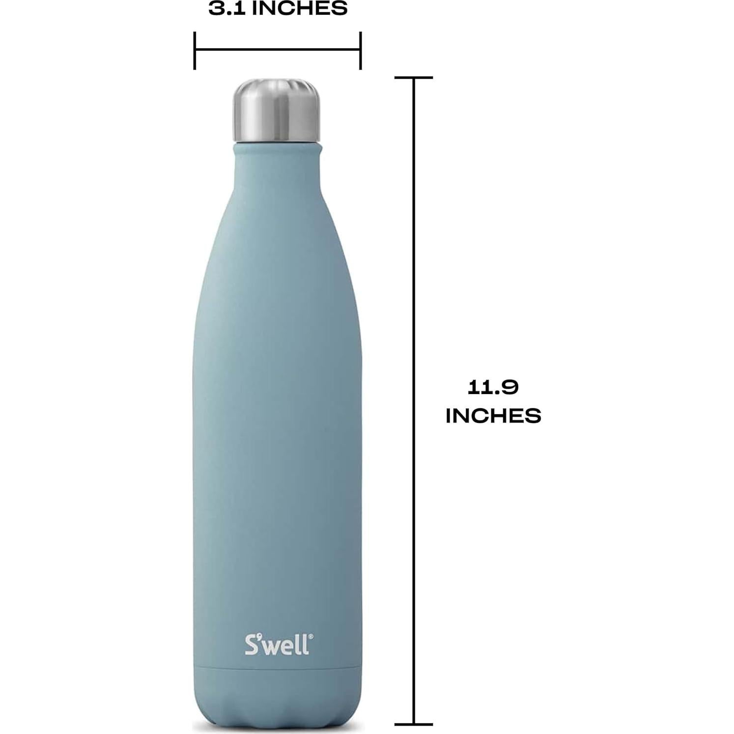 Botella de Agua S'well 25oz Acuamarina Acero Inoxidable Aislada