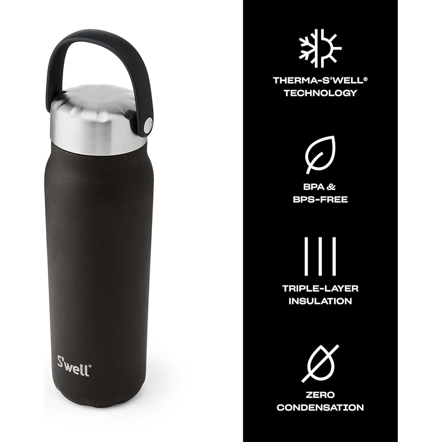 Botella Aislada S'well Explorador 24oz Acero Inoxidable Ónix