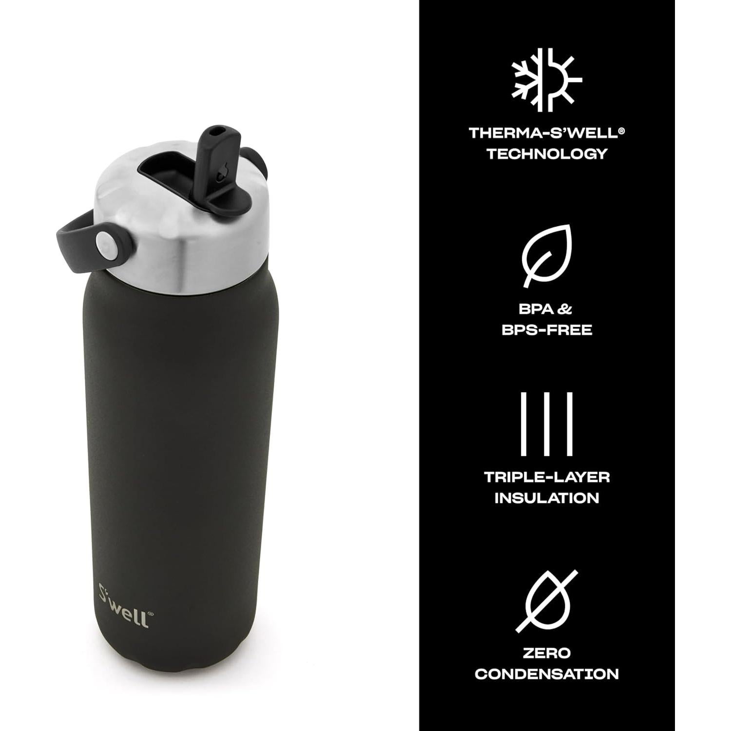 Botella de Agua S'well Explorador 24oz Acero Inoxidable Onyx