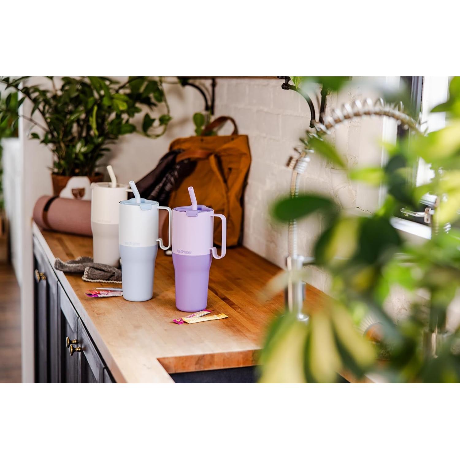 Taza Aislada Klean Kanteen Rise 770 ml Turquesa con Popote