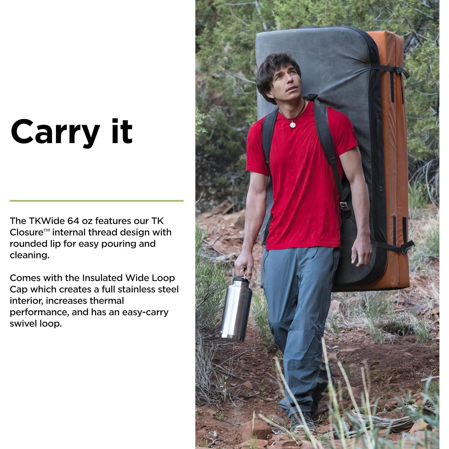 Botella de Agua Aislada Klean Kanteen TK Wide 1.89 L Acero Inoxidable