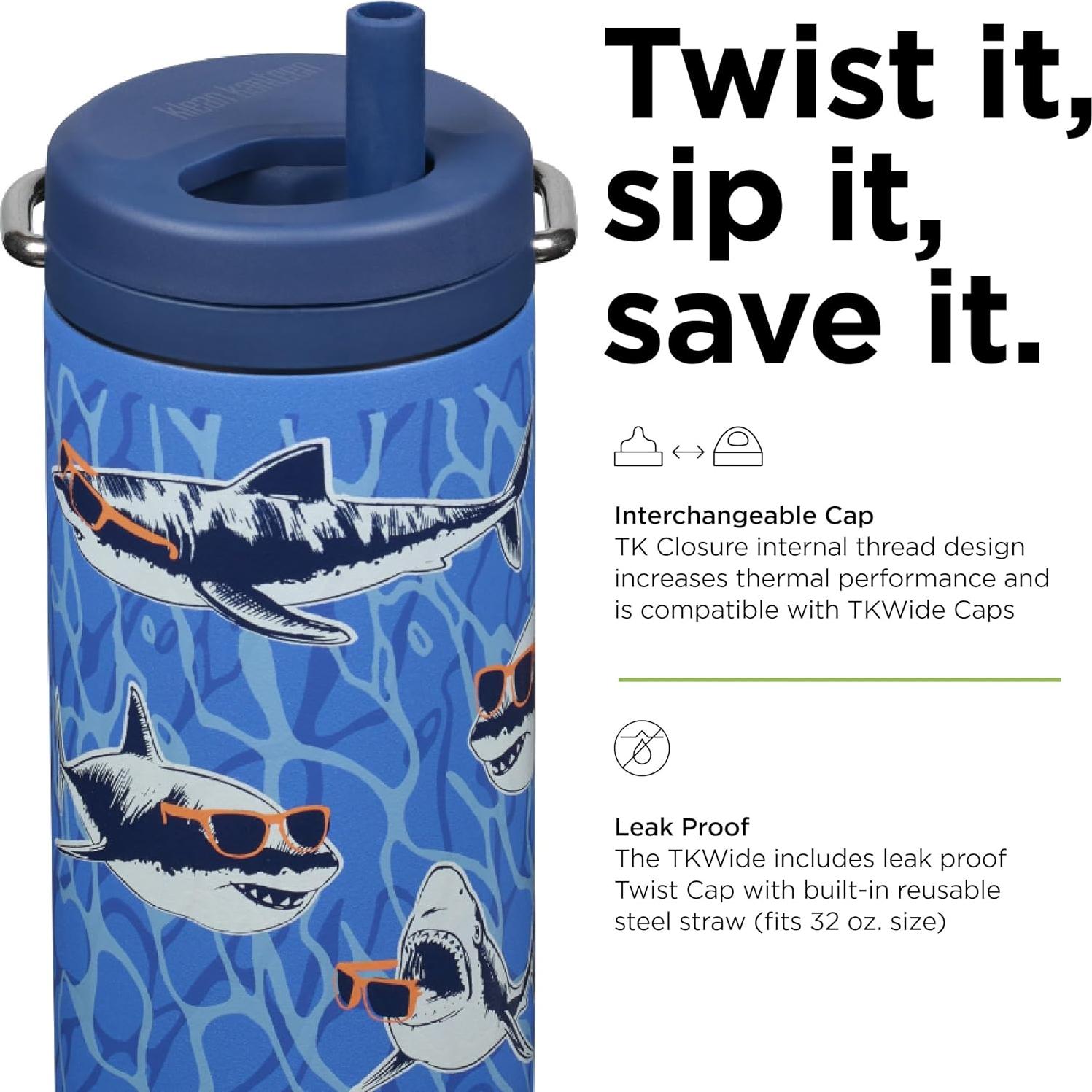 Vaso Térmico Klean Kanteen TKWide 12oz Tiburones con Gafas