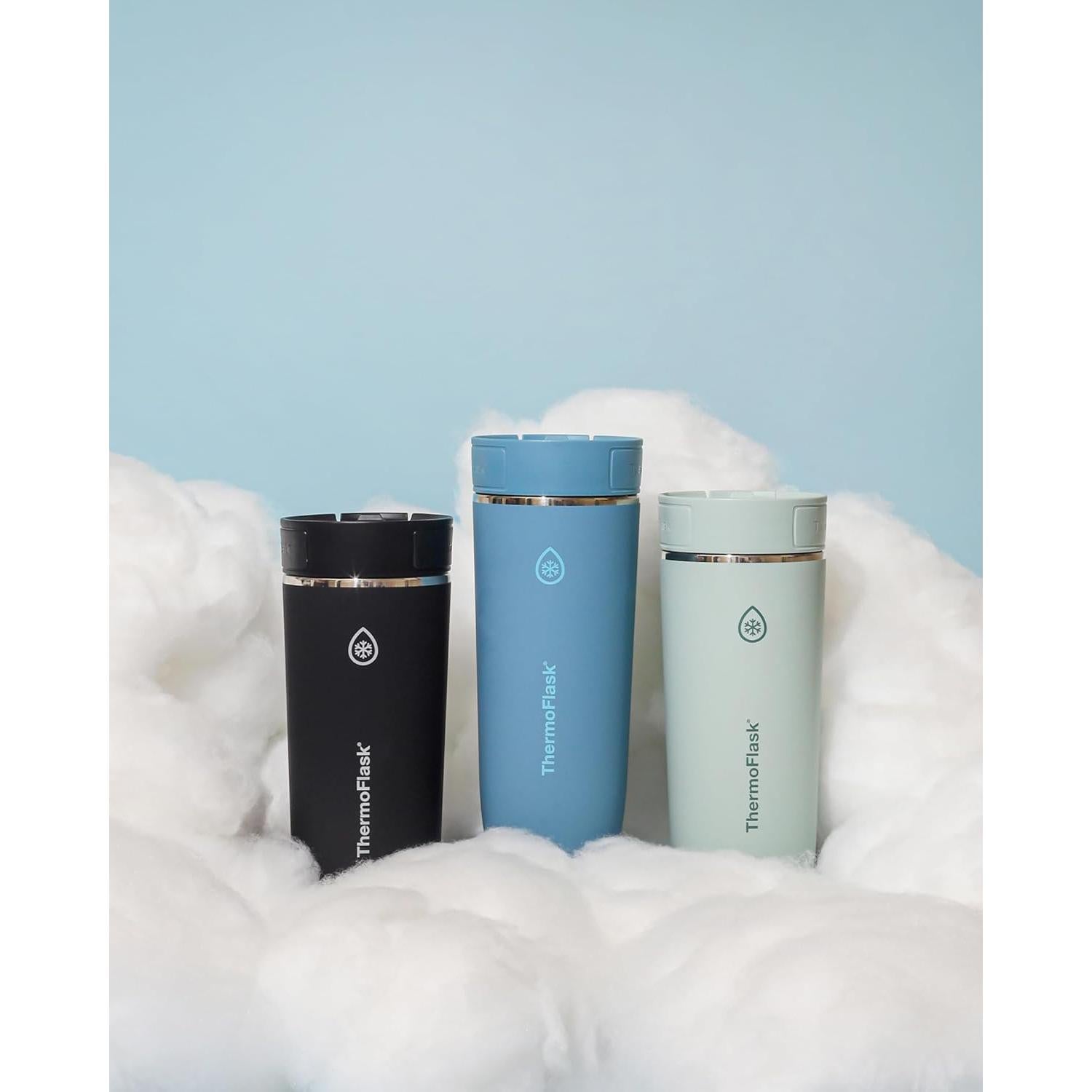 Taza de Viaje ThermoFlask 0.47L Acero Inoxidable Verde Salvia