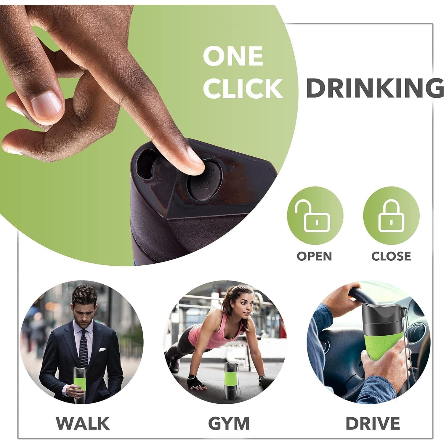 Taza de Viaje Kamille Acero Inoxidable 0.47L Verde