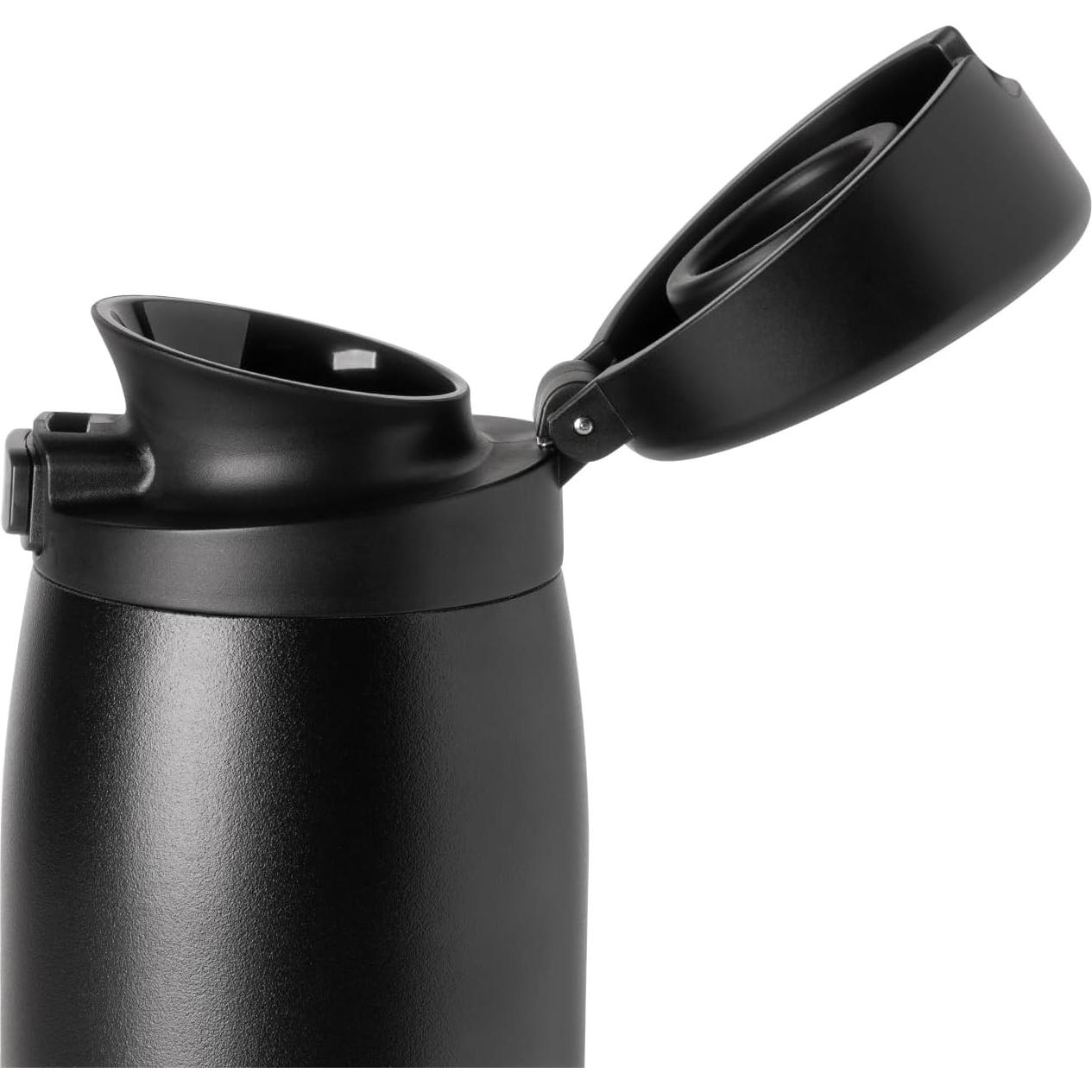 Taza de Café de Viaje Simple Modern 16oz Aislada Cerámica Negra