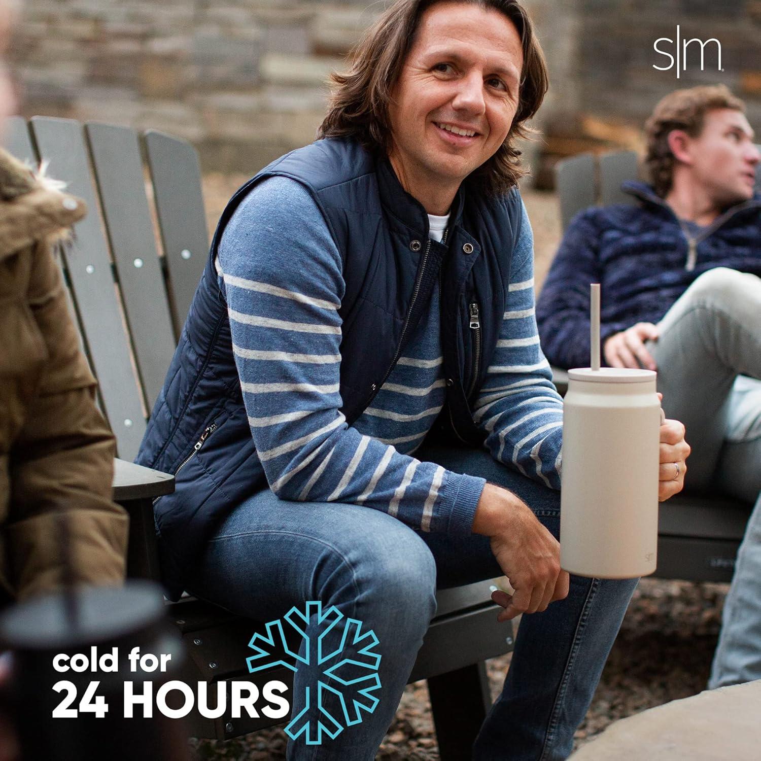 Termo Simple Modern Trek 50oz Grafito con Asa y Tapa para Popote