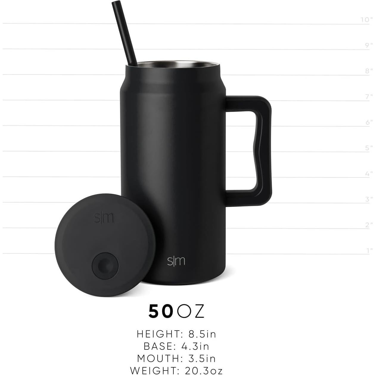Termo Simple Modern Trek 50oz Grafito con Asa y Tapa para Popote