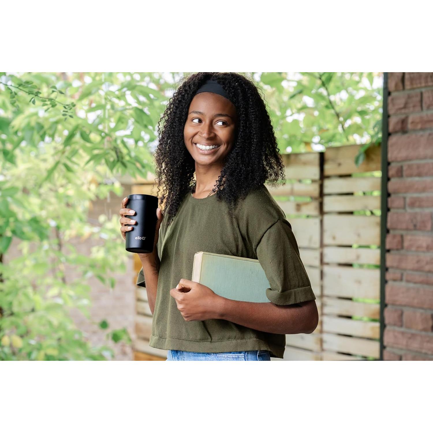 Taza de Viaje Ello Jones Acero Inoxidable 311ml Negra