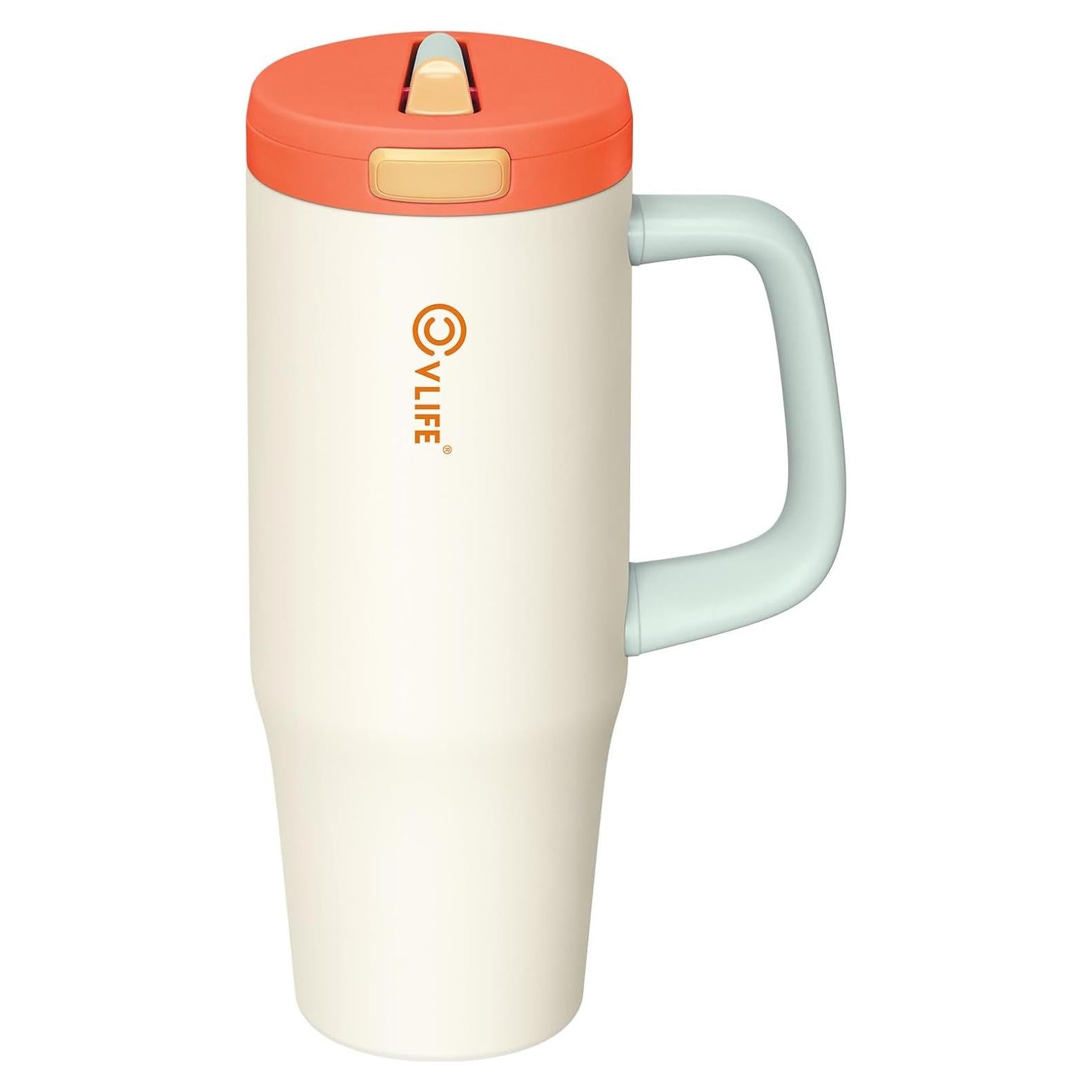 Vaso Aislado CVLIFE 32 oz (0.95 L) con Popote Plegable Beige