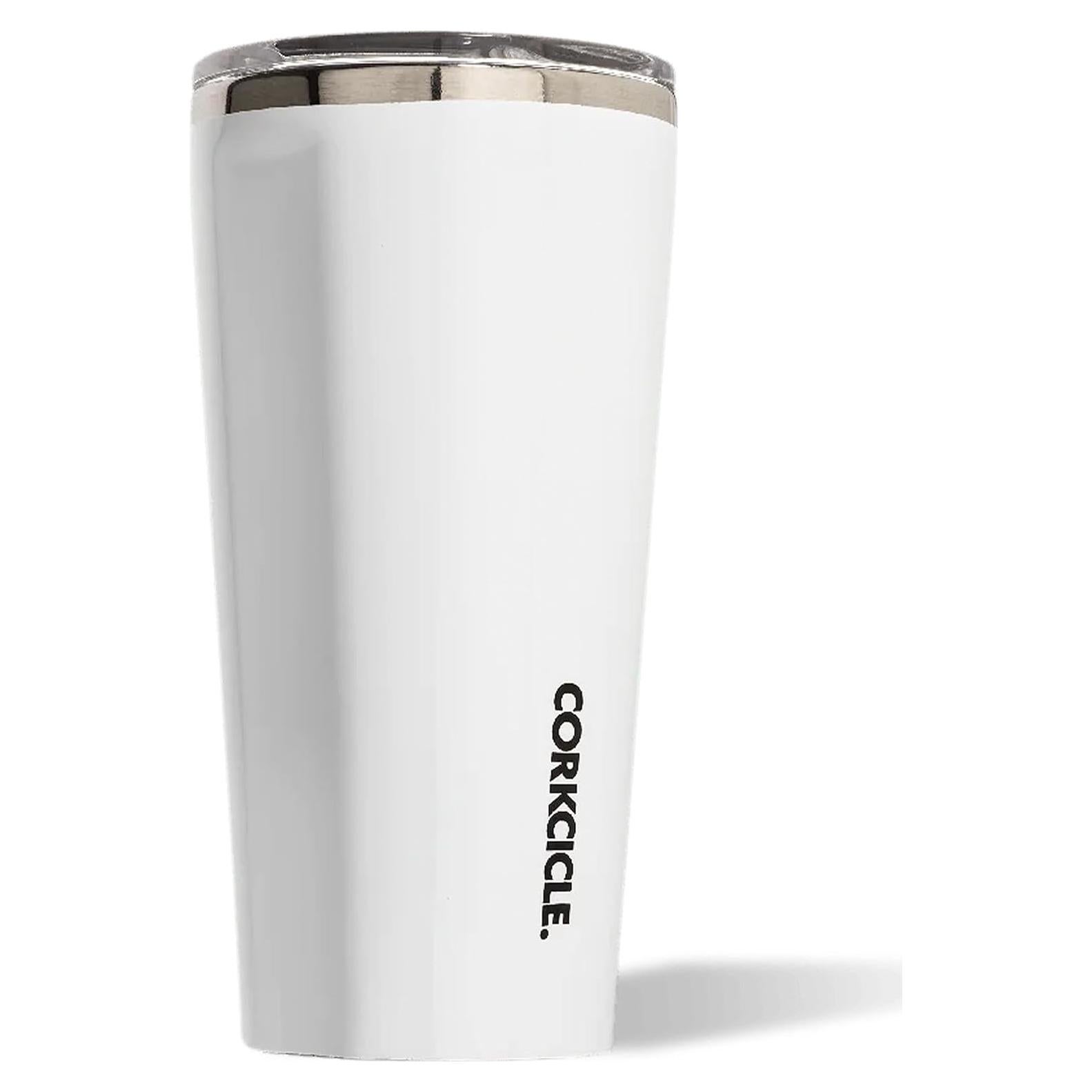 Botella Tumbler Aislada Corkcicle 16 oz Blanco Acero Inoxidable