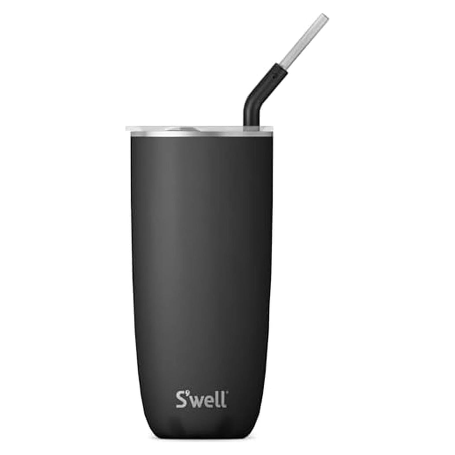Vaso S'well Acero Inoxidable 24oz Aislado con Popote Ónix