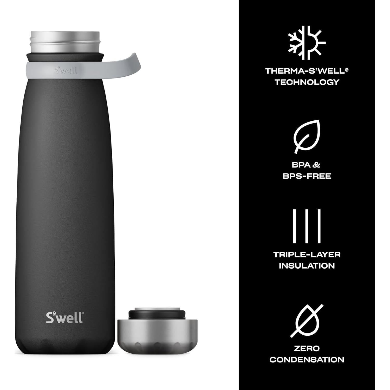 Botella S'well Traveler 40oz (1.18L) Acero Inoxidable Onyx