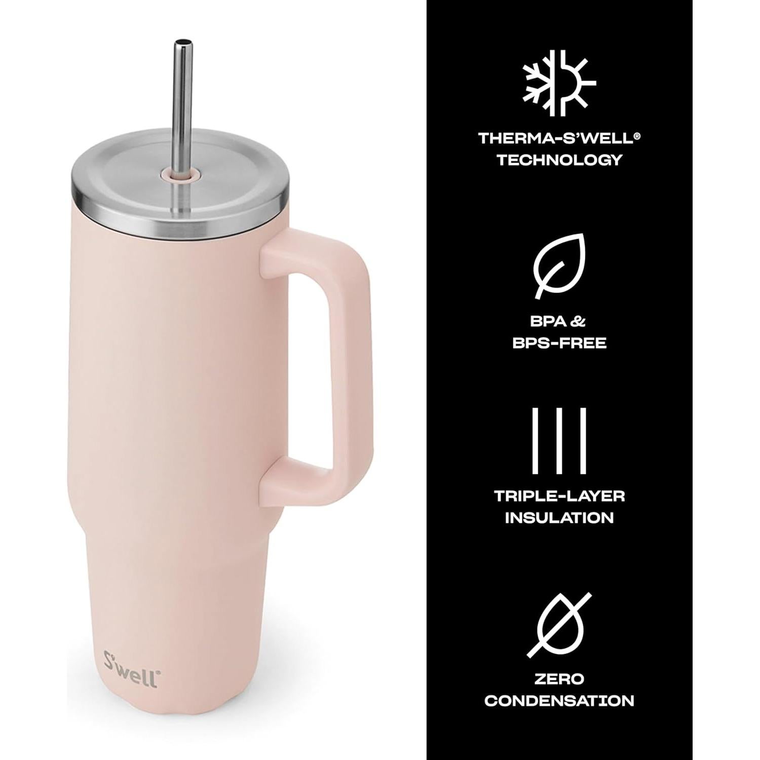 Vaso XL Acero Inoxidable Reciclado S'well 1.18L Sal Himalaya