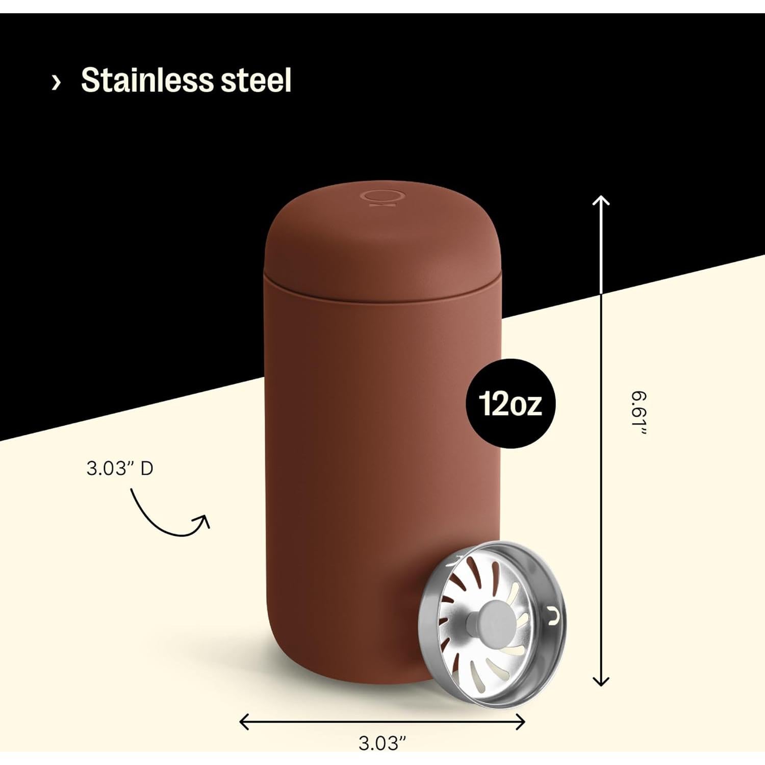 Taza de Viaje Fellow Carter 12 oz Acero Inoxidable Aislada