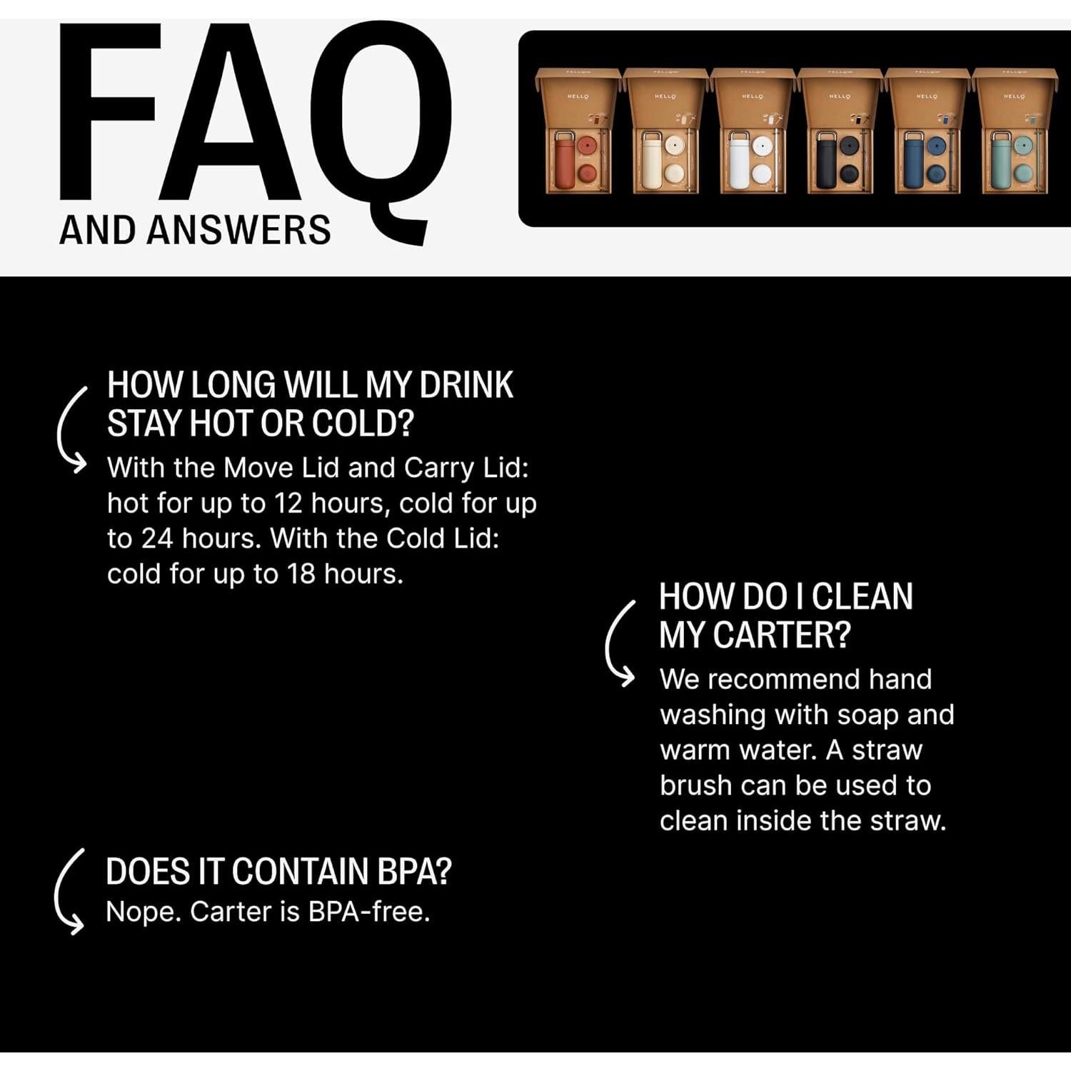 Taza de Viaje Fellow Carter 16 oz Aislada Cerámica Negro Mate