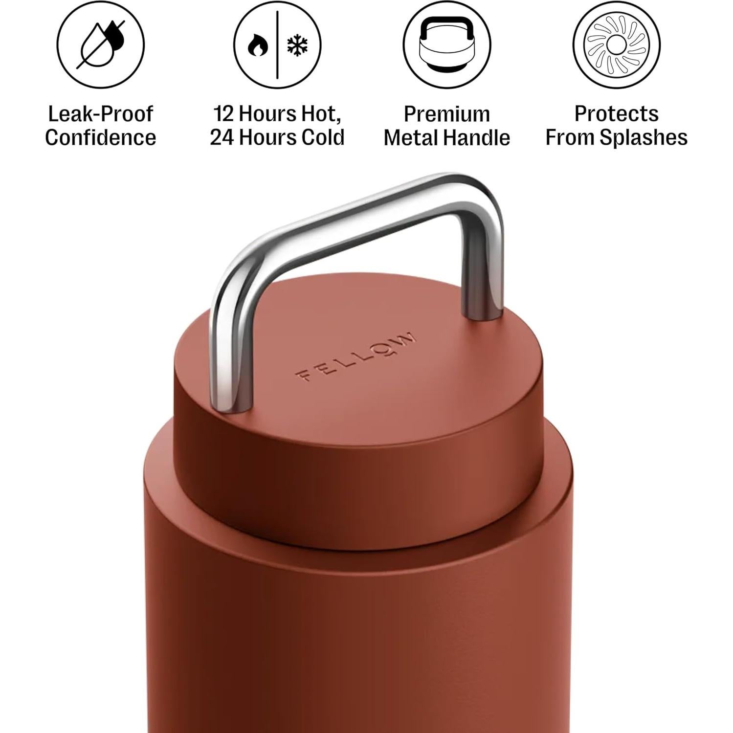 Botella de Agua Fellow Carter Carry 32 oz Sienna - Acero Inoxidable Aislado