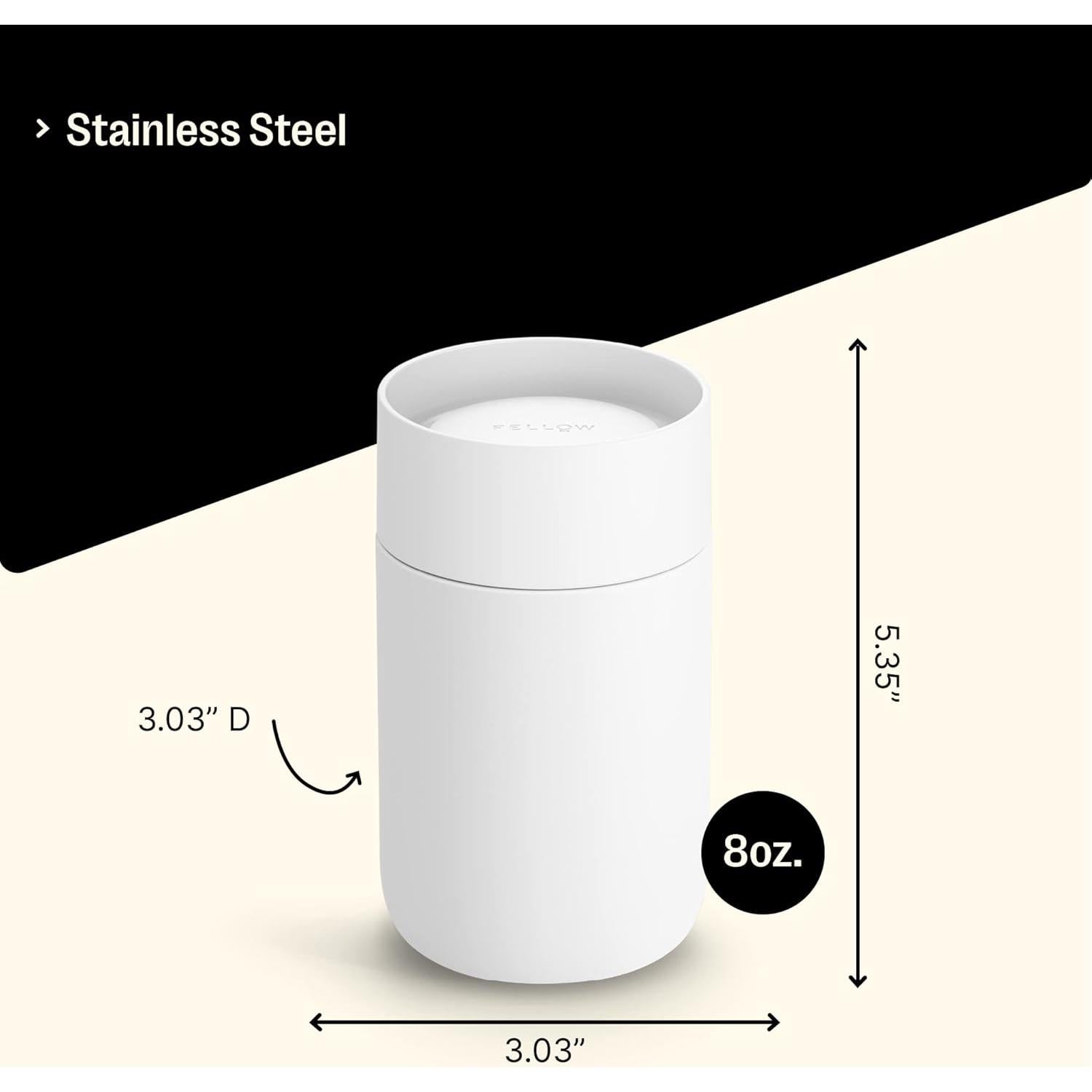 Taza de Café Fellow Move Mug 235 ml Blanco Mate Aislada