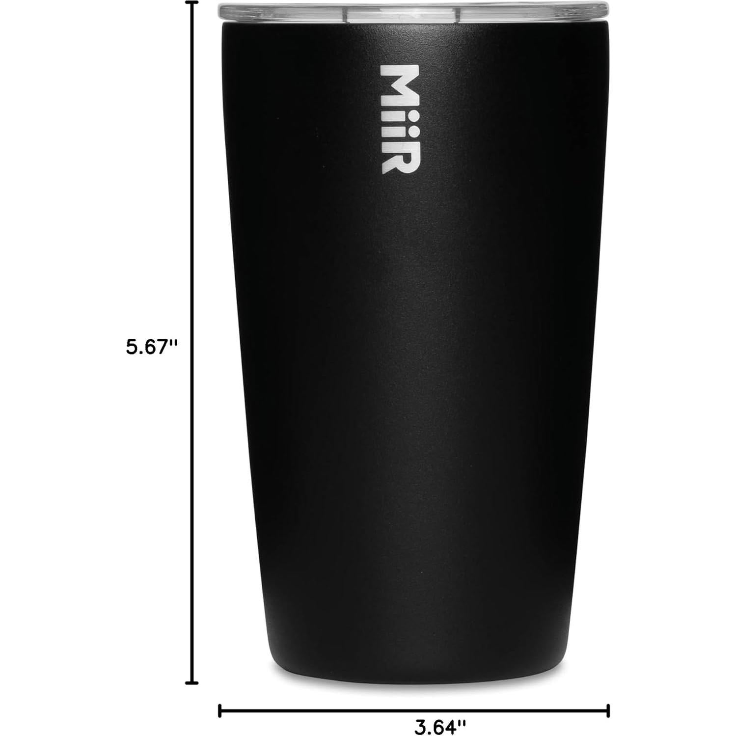 Vaso Aislado MiiR 355ml Acero Inoxidable Negro con Tapa