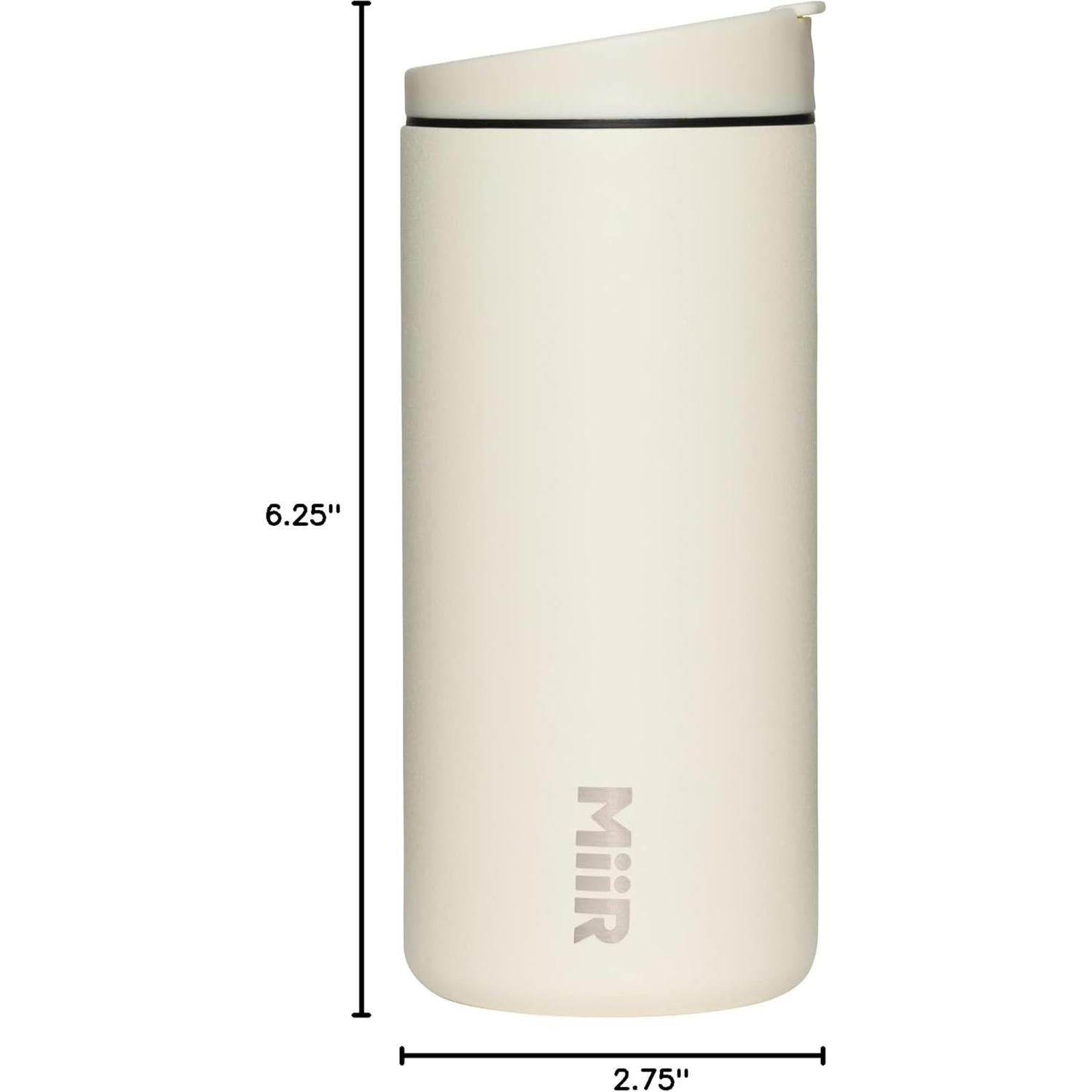 Vaso Aislado MiiR Flip Traveler 12oz Acero Inoxidable Blanco