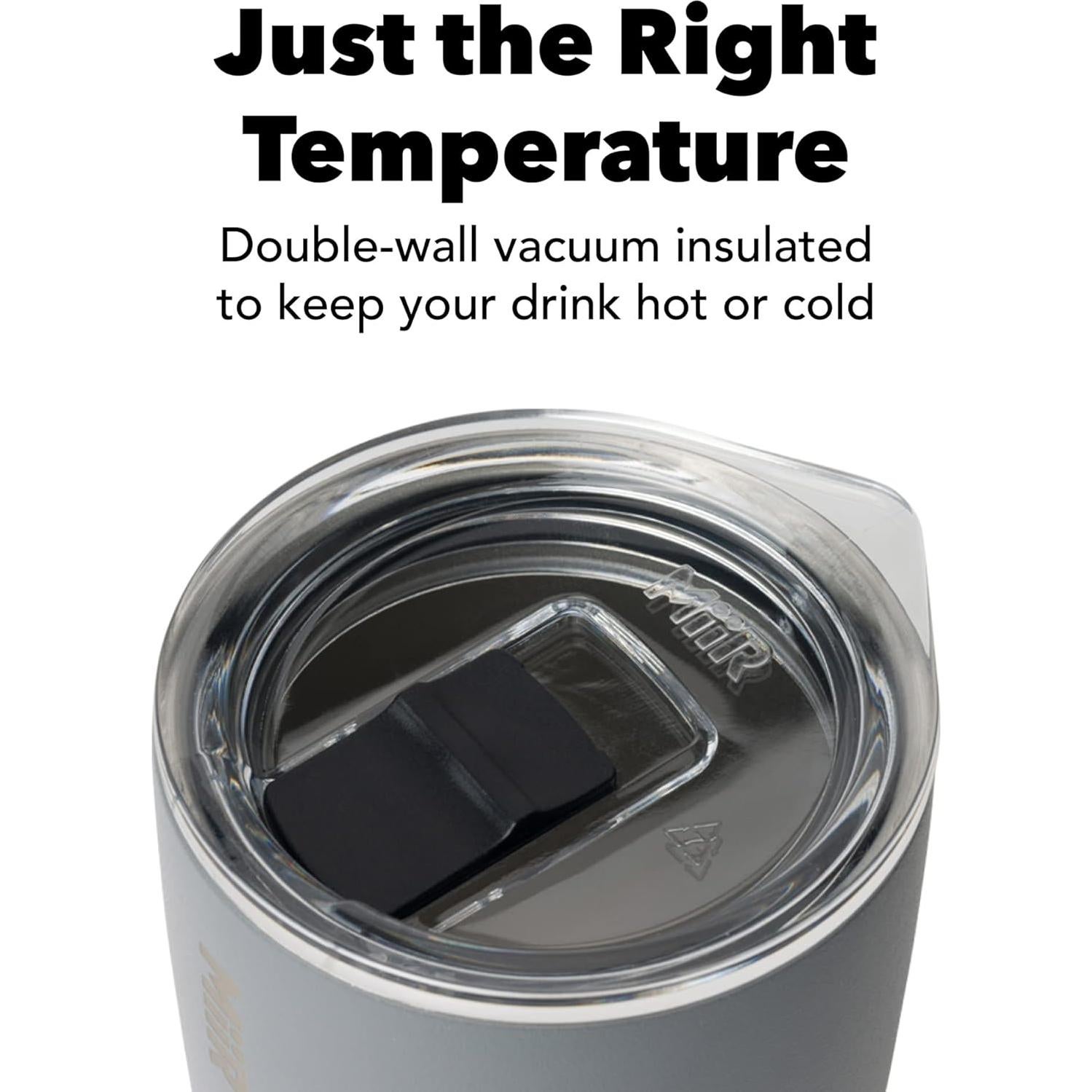 Taza Aislada MiiR 355ml Acero Inoxidable con Tapa Antiderrame