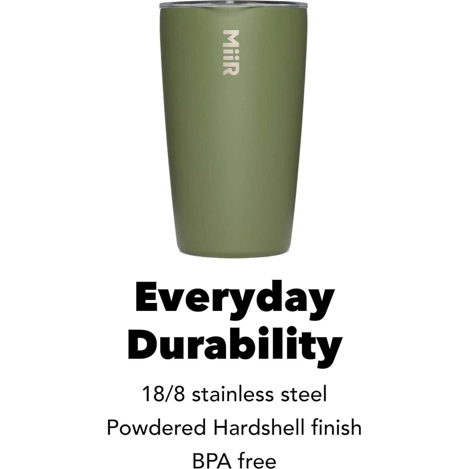 Taza Aislada MiiR 355ml Acero Inoxidable con Tapa Antiderrame