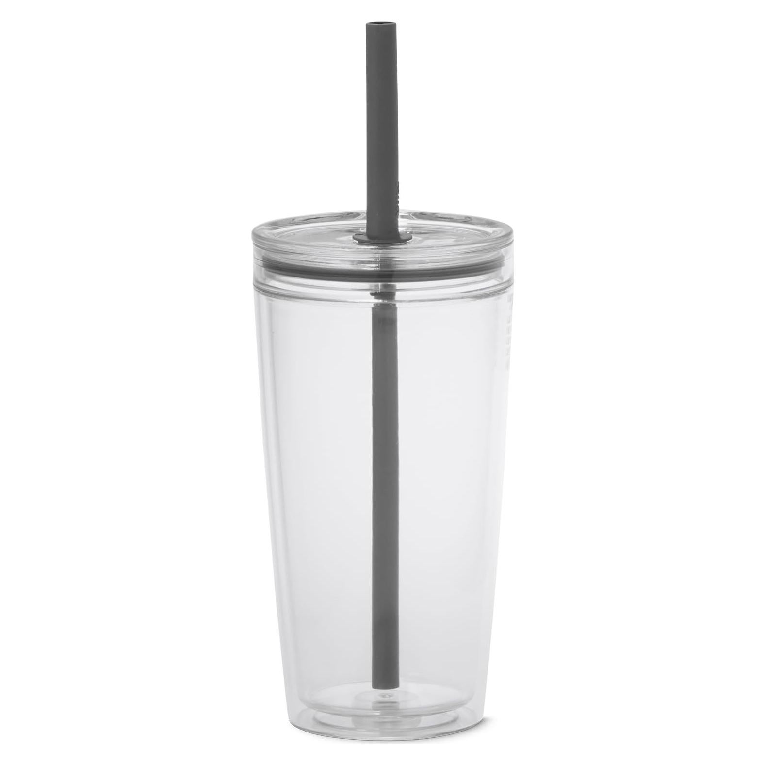 Vaso MiiR Everywhere 16oz Doble Pared con Popote Transparente