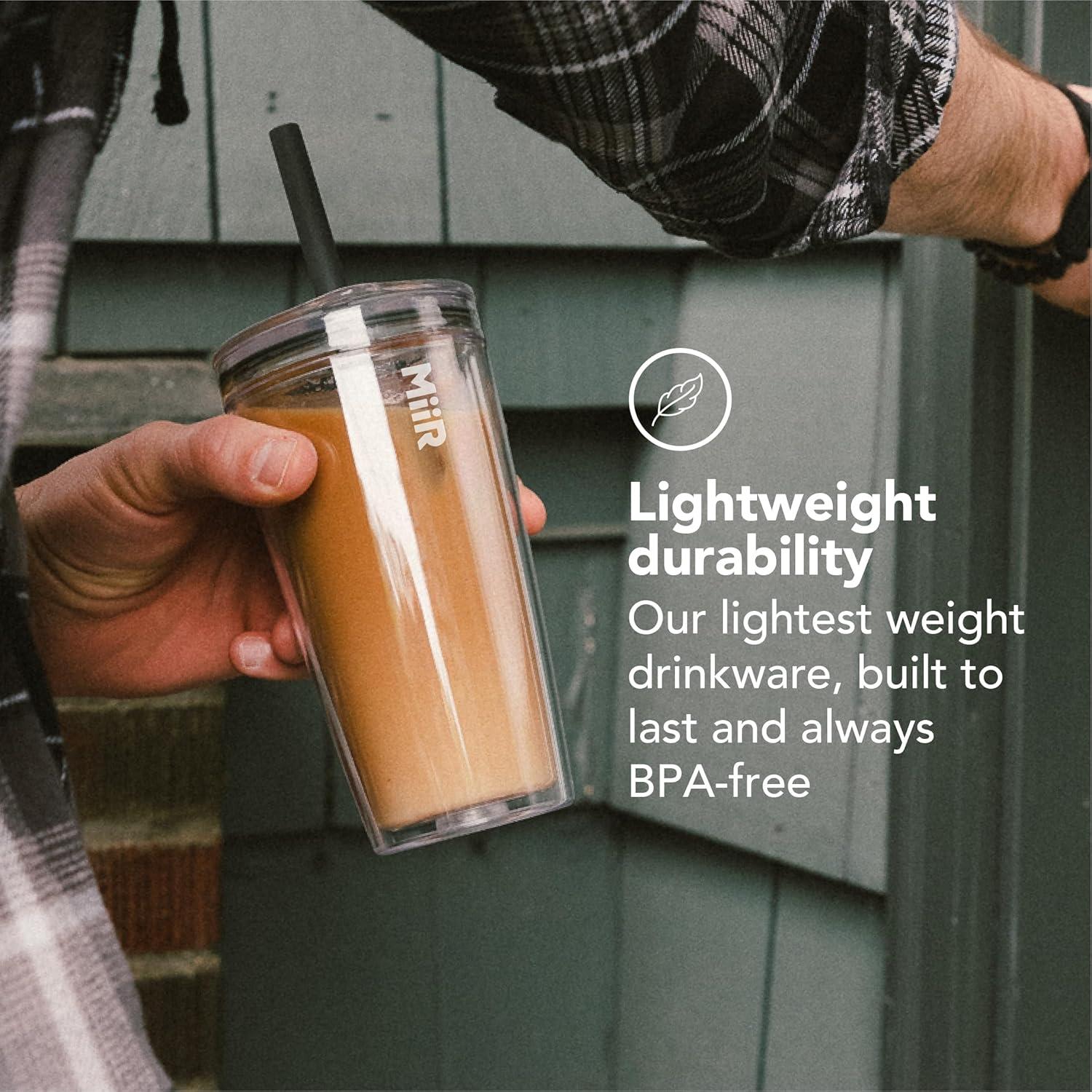 Vaso MiiR Everywhere 16oz Doble Pared con Popote Transparente