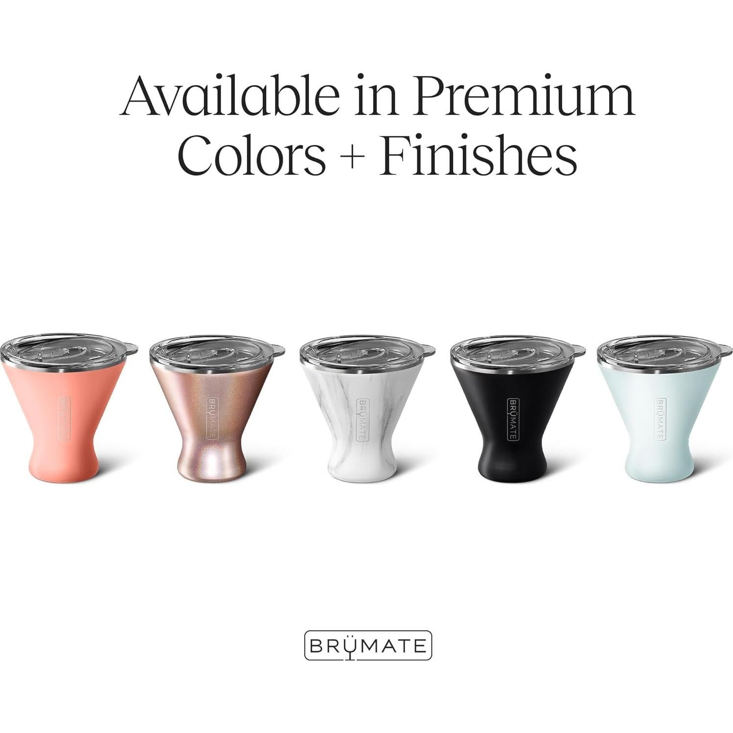 Tumbler de Martini BrüMate 10oz Acero Inoxidable Aislado Oro Rosa