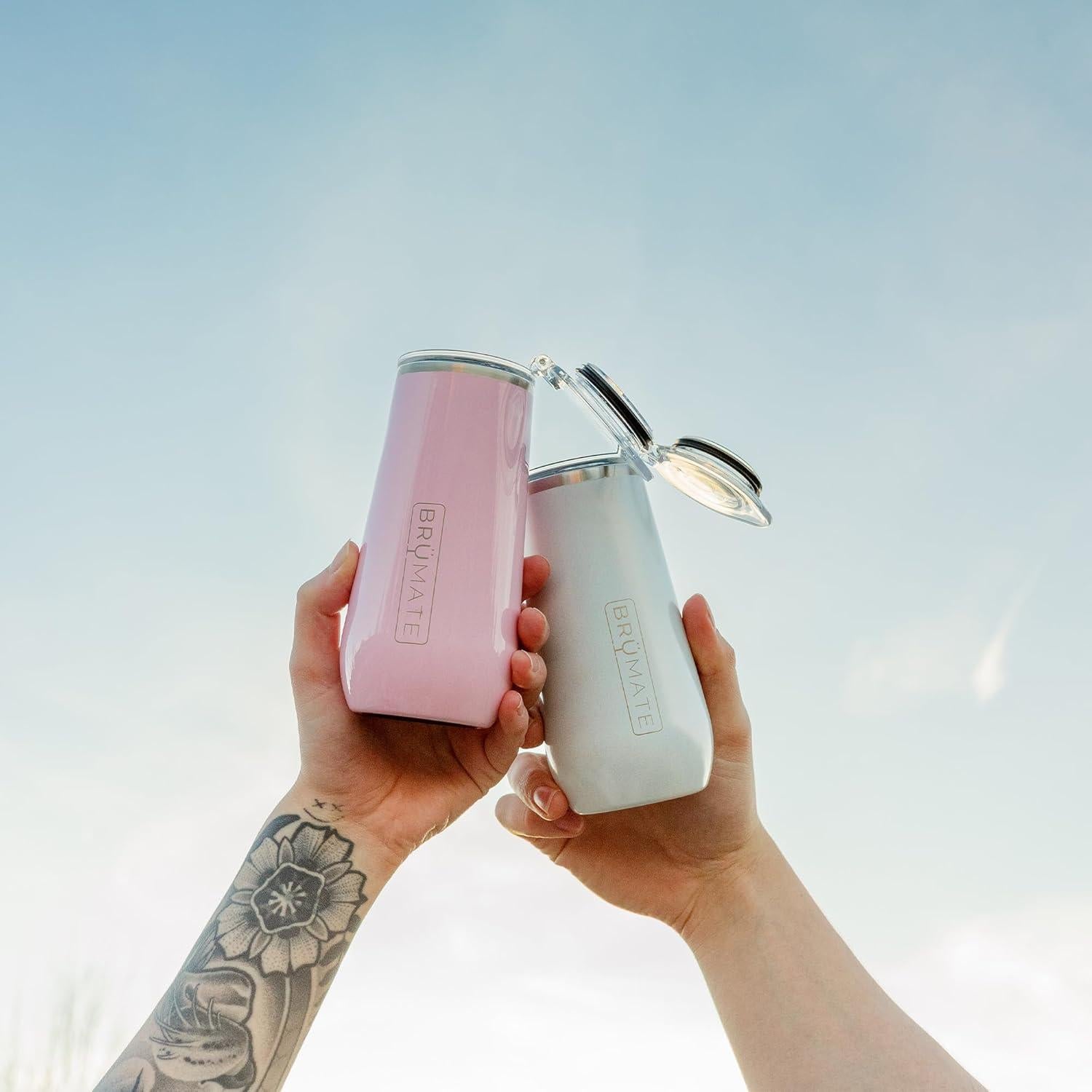 Fluta de Champagne Aislada BrüMate 12oz Acero Inoxidable Aura Oscura