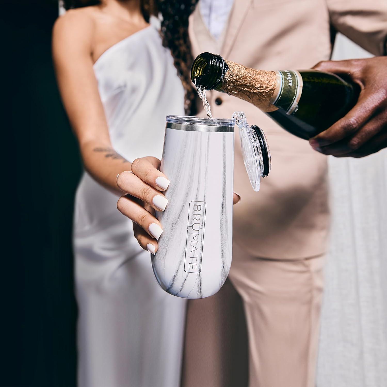 Fluta de Champagne Aislada BrüMate 12oz Acero Inoxidable Aura Oscura