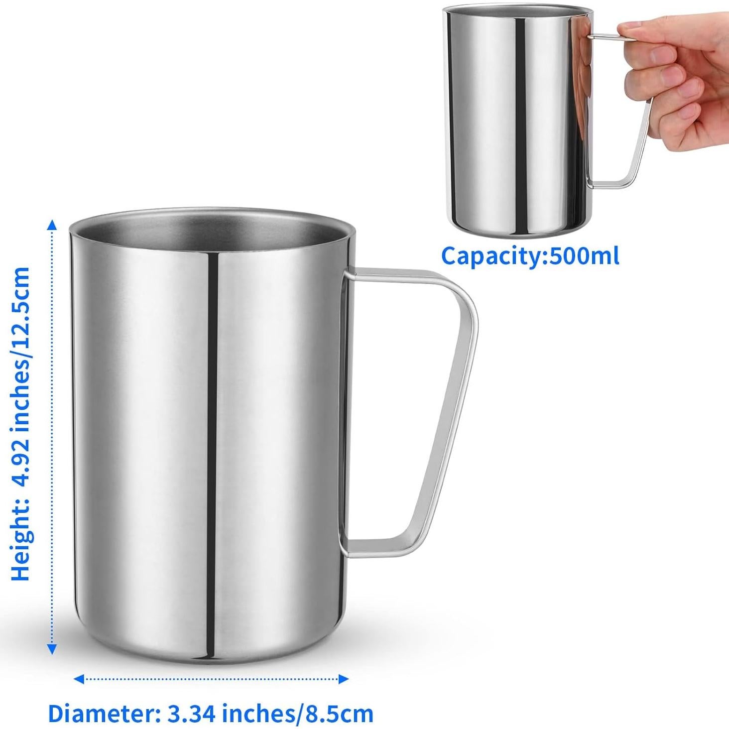 Taza de café aislada Luvtree 500ml acero inoxidable doble pared