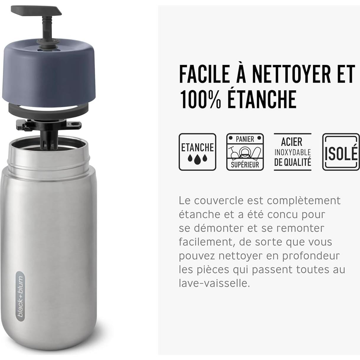 Taza de Viaje Aislada BLACK+BLUM 340ml Acero Inoxidable Pizarra