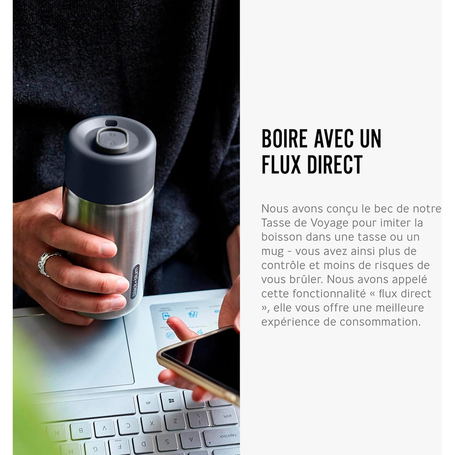 Taza de Viaje Aislada BLACK+BLUM 340ml Acero Inoxidable Pizarra