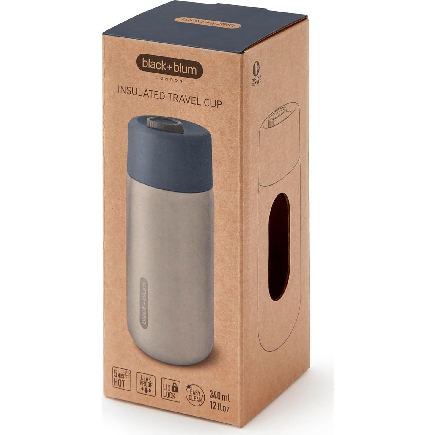 Taza de Viaje Aislada BLACK+BLUM 340ml Acero Inoxidable Pizarra