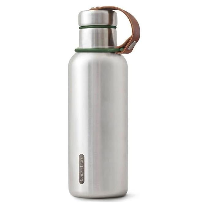 Botella de Agua Aislada BLACK+BLUM 500ml Acero Inoxidable Oliva