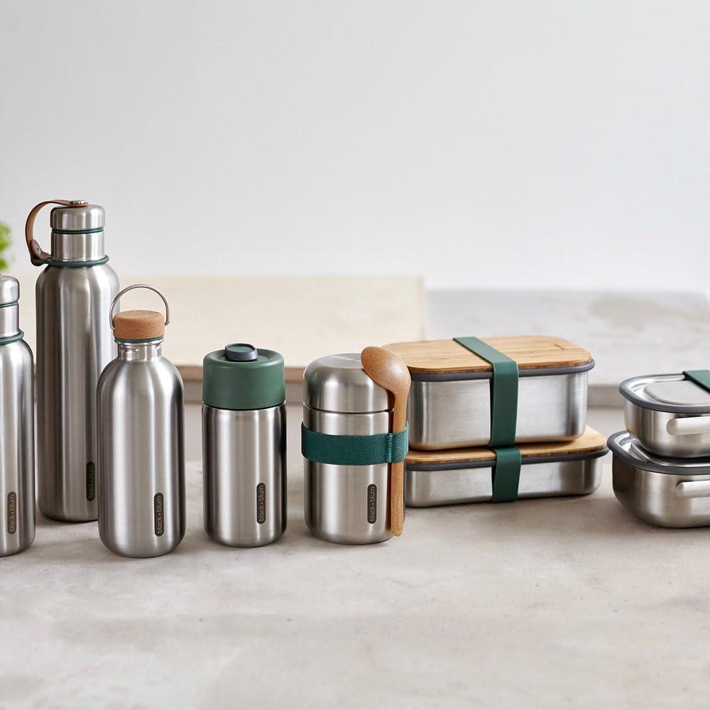 Botella de Agua Aislada BLACK+BLUM 500ml Acero Inoxidable Oliva